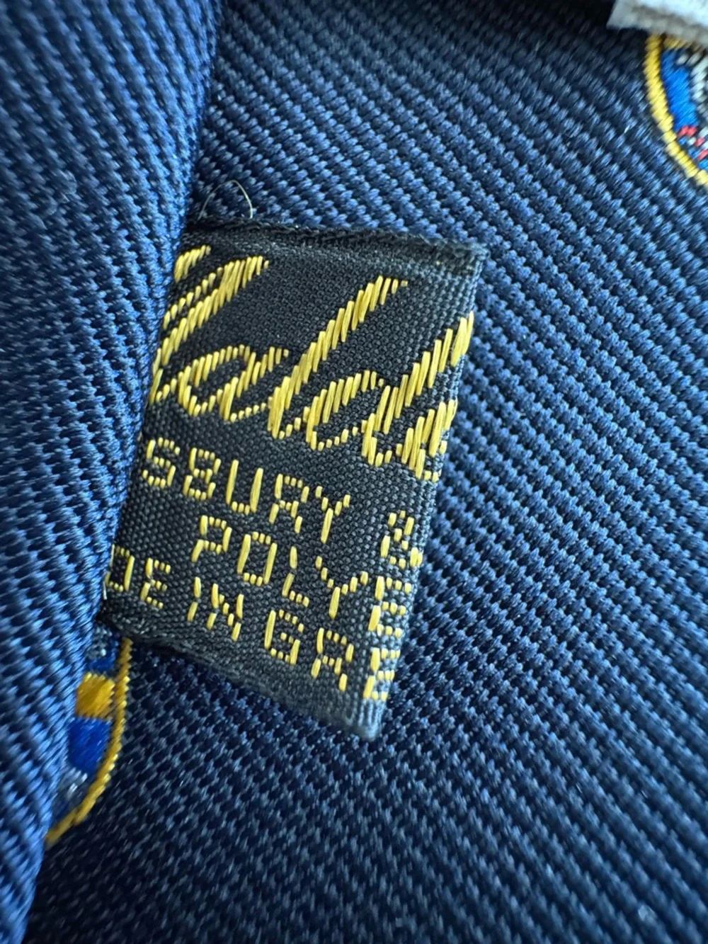Vintage Browns of Bermuda Crest Tie • Navy Club Preppy • Made in Great Britain